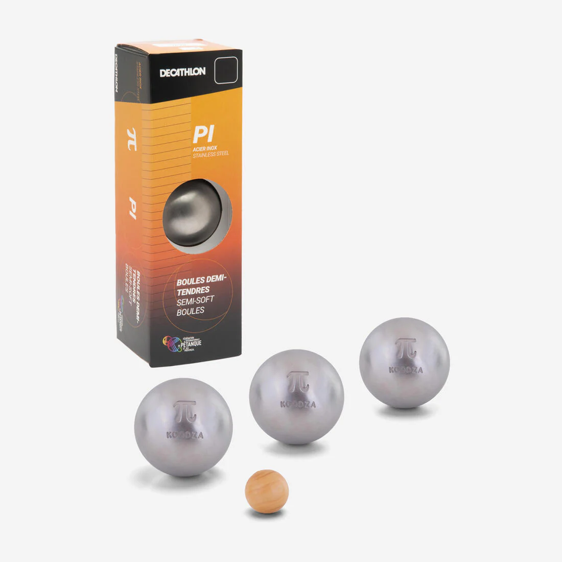 3 BOULES DE PÉTANQUE COMPÉTITION DEMI-TENDRES PI ACIER INOX – Image 2