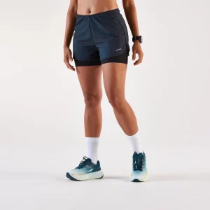 Short 2en1 de running & trail Femme, Kiprun Run 500 Confort