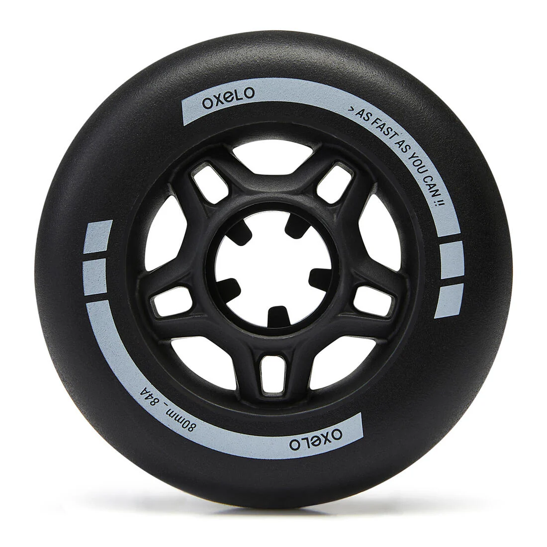 4 roues de roller en ligne fitness FIT 80mm 84A noires – Image 2
